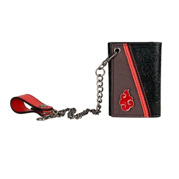Мужской кошелек на цепочке в три сложения с окошком для удостоверения личности и карманами для кредитных карт Anime Purse 4051
