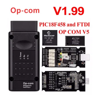 opcom V1.99 с PIC18F458 FTDI op-com V 1.99 OBD 2 Автоматический диагностический инструмент для Opel OP COM CAN BUS V1.70 может быть флэш-обновлением