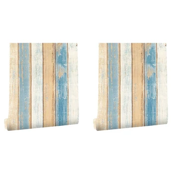 2X, 6 м Виниловая 3D бумага с древесным зерном в средиземноморском стиле, самоклеящиеся обои, наклейки на мебель и стены