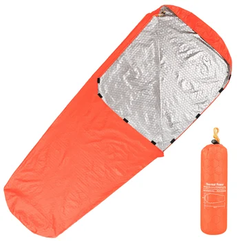 Аварийный спальный мешок, легкое водонепроницаемое тепловое аварийное одеяло, снаряжение для выживания на открытом воздухе, кемпинг, пешие прогулки