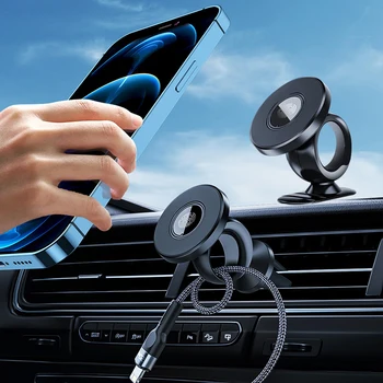 Магнитная автомобильная подставка с возможностью поворота на 360 ° Вентиляционное отверстие на приборной панели Держатель телефона кронштейн GPS навигации для iPhone 13Pro Max для Xiaomi Universal