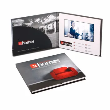 горячая продажа 7-дюймовый Модуль Дизайна одежды в твердом переплете с HD-Экраном на заказ mp4-плеер видео-поздравительная открытка с карманной видео-брошюрой