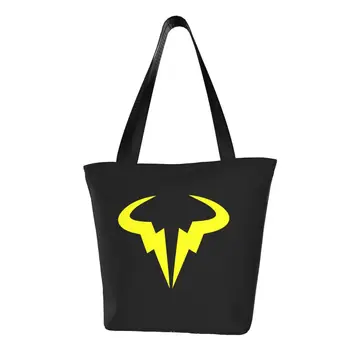 Многоразовая желтая сумка для покупок Nadal Tennis Stars Женская холщовая сумка через плечо Портативные сумки для покупок с продуктами