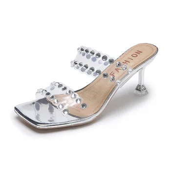 2022 Модные женские летние туфли на высоком каблуке, Элегантная женская обувь для вечеринок, летние брендовые женские туфли на тонком каблуке 5 см A4707