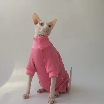 WMX Одежда для бесшерстных кошек Sphinx Розового цвета, осенне-зимняя флисовая защита живота, теплый костюм для четвероногой собаки, комбинезон, пальто