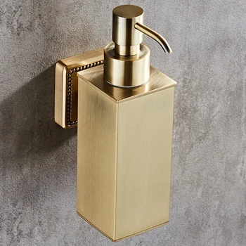 Диспенсер для мыла из твердой латуни и матового золота, настенный диспенсер для мытья рук для ванной комнаты, дозатор жидкого мыла