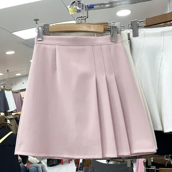 Корейские плиссированные мини-юбки с высокой талией для женщин, трапециевидная юбка нерегулярной формы для девочек, женские летние шикарные короткие юбки, прямая поставка