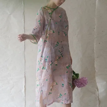 Johnature 2023, Новые летние женские платья в стиле пэчворк с пластинчатой пряжкой и круглым вырезом с разрезом, простые свободные удобные модные платья