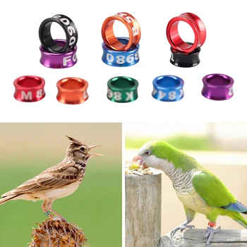 10шт Алюминиевое кольцо для птичьей лапки, Идентификационная бирка для тренировок на открытом воздухе, инструмент для обучения поведению, Смешанные цвета 4-7 мм