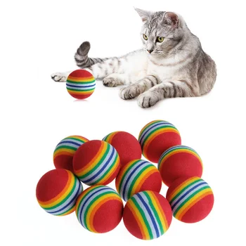 Радужные EVA Игрушки для кошек, мяч, игрушки для собак, Жевательный EVA Мяч, Тренировочный мяч, Товары для домашних животных, Игрушки для домашних животных, Интерактивные игрушки для кошек, Котенок