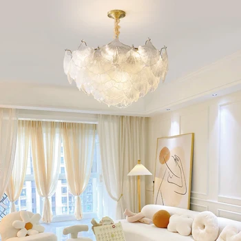 Небольшая люстра в виде ракушки Французский свет Роскошный Креативный Чистый Дизайнер Знаменитостей Современный Простой Nordic INS Wind Прикроватная лампа для спальни