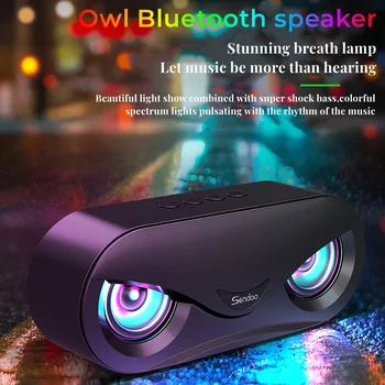 Динамик Bluetooth LED M6 Owl USB флэш-накопитель TF-карта, подключенная к настольному компьютеру, красочный дышащий свет, громкий звук