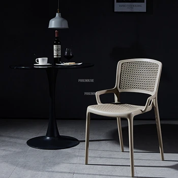 Скандинавские пластиковые стулья для гостиной, Современная минималистичная мебель для дома, Кресло для отдыха со спинкой, кресло для балкона на открытом воздухе
