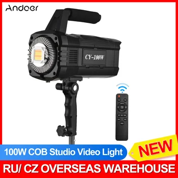 Andoer CY-100W 100 Вт COB Студийная Светодиодная Лампа Для Видеосъемки 3000-6000K CRI ≥95 для Прямой Трансляции Студийной Видеосъемки на открытом воздухе