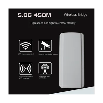 2шт Беспроводной WiFi Мост Открытый CPE маршрутизатор WiFi 5,8 ГГц 450 Мбит/с Repetidor Wifi Удлинитель на 2-3 км Дальность действия Штепсельная вилка ЕС