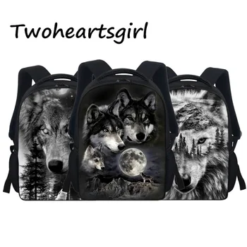 Детские мини-рюкзаки Twoheartsgirl с принтом крутого волка, школьные сумки для учащихся начальных классов, Back to School, малыш Сумки для книг Mochila