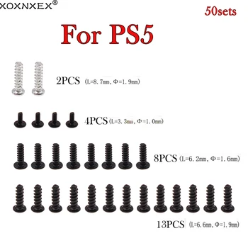 XOXNXEX 50 комплектов сменных винтов с полным комплектом контроллеров для PS5, запчасти для геймпада DualSense Controllers