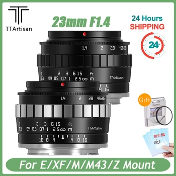 Руководство по эксплуатации объектива TTArtisan 23mm F1.4 APS-C с большой диафрагмой для Sony E Nikon Z Fuji X Canon EOS M M4/3 MFT A6000 A7II A7RII XT10 XT4