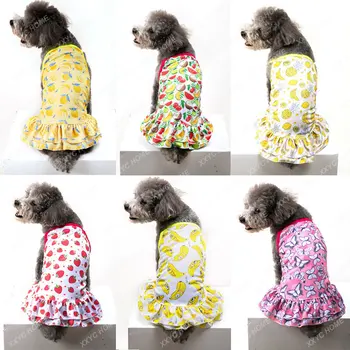 Новая одежда для собак, юбка на бретелях с принтом, Весна и лето, Новые товары для домашних кошек
