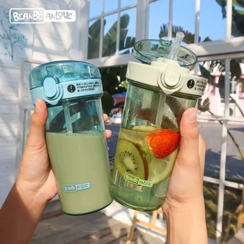 2020 Новая чашка для воды Doudoule из цветного стекла и прозрачного пластика, чашка для студенческой пары, удобная чашка