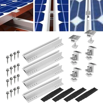 Модуль солнечной панели Крепление солнечной панели Алюминиевый кронштейн Рейка Средний Зажим/Боковой зажим Аксессуары для установки солнечной системы