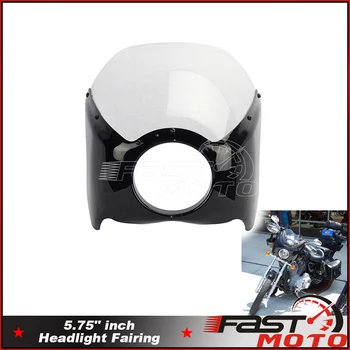 Черный Прозрачный обтекатель фары для Harley Dyna Softail Sportster 883 XL883 FXCW 1200 Street 500 750 5-3/4 