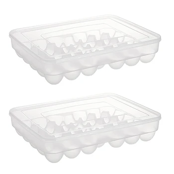 Подставка для яиц в холодильнике 68 Решетчатая подставка для поддонов для яиц, штабелируемый контейнер для яиц с крышкой 34 Коробки для яиц (2 штуки)