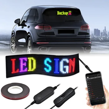 Гибкий светодиодный Мягкий экран Автомобильный светодиодный экран Bluetooth полноцветный дисплей RGB Рисунок Граффити Прокрутка Текста Анимационный дисплей