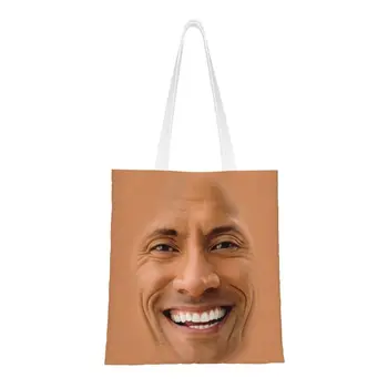 Многоразовая хозяйственная сумка The Rock Face, женская холщовая сумка-тоут на плечо, портативные сумки для покупок Johnson Groceries