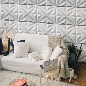 пластиковые 3D стеновые панели 50x50 см с текстурой звезды белого цвета для гостиной, спальни, ТВ-фона, потолка, упаковка из 12 плиток