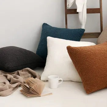 Плюшевый плюшевый чехол для подушки в скандинавском стиле, декор для дивана в спальне, гостиной, чехол для подушки, наволочка для талии, домашний текстиль