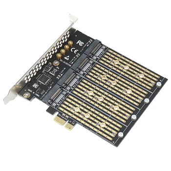 Цельнокроеный Адаптер Pcie-NVME 10 Гбит/с Для PCI Express X1 Адаптер B Ключ M2 M.2 4 Порта NGFF SATA SSD