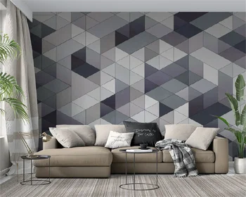 Пользовательские обои современный минималистичный абстрактный геометрический свет роскошная геометрическая спальня телевизор диван фон настенная роспись из папье-маше