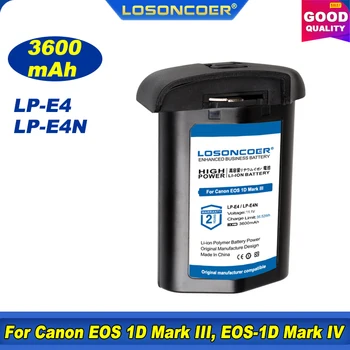 100% Оригинальный аккумулятор LOSONCOER LP-E4 LP-E4N для Canon EOS 1D Mark III, EOS-1D Mark IV, EOS 1Ds Mark III, EOS 1D C, EOS 1D X