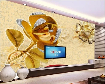 бейбехан Пользовательские 3D обои фреска Европейские королевские ювелирные изделия с тиснением в виде цветов и бриллиантов декоративные обои для гостиной 3d фреска