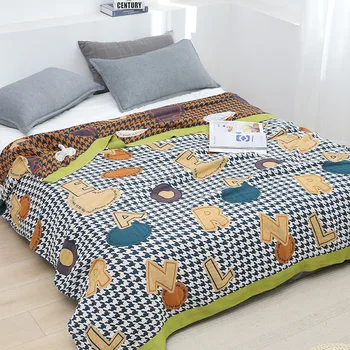 Японское кавайное одеяло из чистого хлопка для дома, чехол для дивана, летнее тонкое одеяло, двойное одеяло для отдыха, покрывало для сна, простыня в стиле бохо