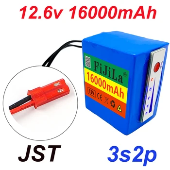 11,1 v/12,6 v lithium-batterie 12v 18650 3s2p batterie 16000mah anzeige licht für fisch detektor unterwasser angeln kamera