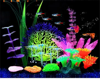 HONGYI, 1 шт., ландшафтный дизайн аквариума, украшение для аквариума, имитация водной травы, коралловые поделки, украшения, поддельная водяная трава