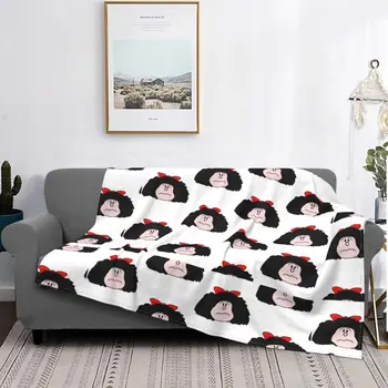Одеяла с забавными комиксами Mafalda, Фланелевое Потрясающее Теплое одеяло для дома, весна-осень
