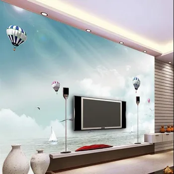 изготовленная на заказ большая фреска wellyu в стиле фэнтези, морской парусник, воздушный шар, чайка, апертура, обои для телевизора papel de parede