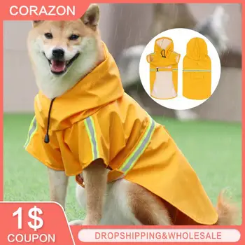 S-2XL Одежда для домашних животных, собак, плащи с капюшоном, Светоотражающая полоса, дождевик для собак, водонепроницаемая куртка, уличная дышащая одежда для щенков