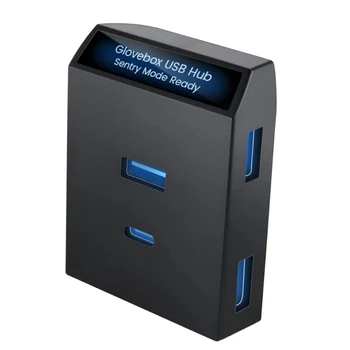 Порт USB-концентратора для перчаточного ящика для док-станции Model 3/Y 4 В 1 Адаптер для передачи данных K0AF