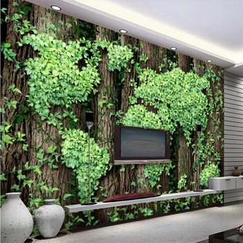 wellyu Креативная карта мира Ротанговый 3D диван для гостиной, стена для телевизора, изготовленная на заказ Большая фреска, Зеленые обои papel de parede para quarto