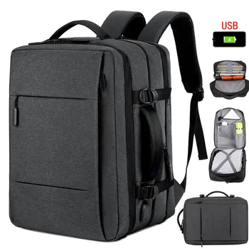 Рюкзак для путешествий большой емкости, Мужской деловой эстетичный рюкзак, Школьная расширяемая USB-сумка для ноутбука, Водонепроницаемый походный рюкзак на открытом воздухе