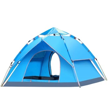 Мгновенная всплывающая палатка на 3-4 человека, Автоматическая походная палатка, купольная палатка, двухслойная водонепроницаемая семейная палатка для пляжа на открытом воздухе