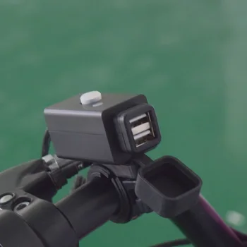Мотоциклетное зарядное устройство с двумя USB-портами 24 В, водонепроницаемая резиновая крышка, выключатель питания, светодиодная розетка с индикацией питания для iphone samsung