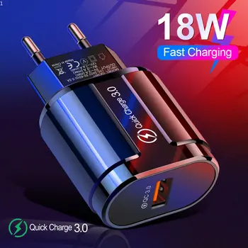 Зарядное устройство USB Quick Charge 3.0 4.0 Универсальный адаптер быстрой зарядки QC 3.0 18 Вт, настенное зарядное устройство для мобильного телефона Samsung Xiaomi
