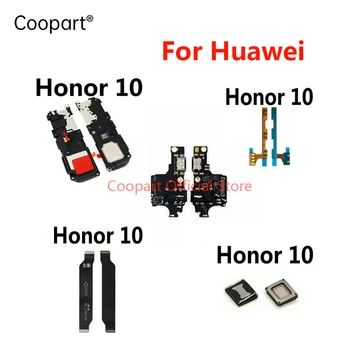 Новый динамик, плата для зарядки наушников, кнопки регулировки громкости, гибкий сигнал, материнская плата, гибкая замена для динамика Huawei Honor 10