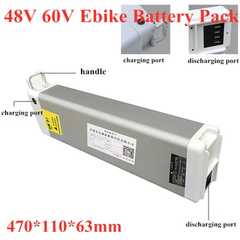 Аккумулятор для электровелосипеда 48V 60V 8Ah 10Ah 12Ah литиевая батарея для электровелосипеда с зарядным устройством BMS + 2A