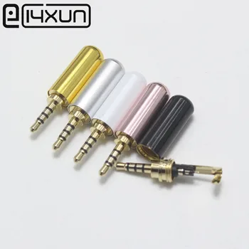 EClyxun 1шт 2,5 мм 4-полюсный штекер с зажимом для ремонта Аудио Разъем для наушников Металлическая аудио пайка для кабеля 4 мм своими РУКАМИ